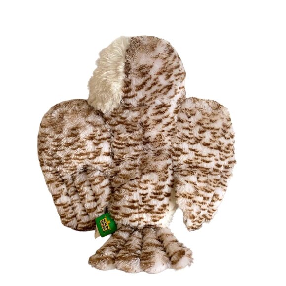 Wild Republic Snowy Owl Realistic 12” White Brown Soft Plush Stuffed Bird Toy - Picture 3 of 6